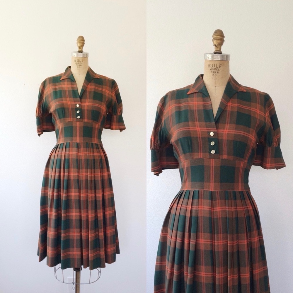 Vintage 1950’s Plaid Dress.